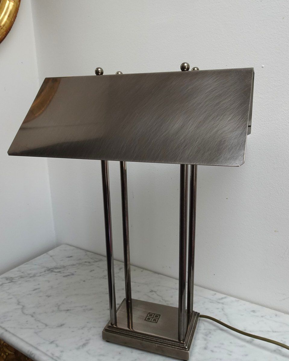 Brushed Grey Metal Megawatt Table Lamp By Peter Ghyczy, 1980s