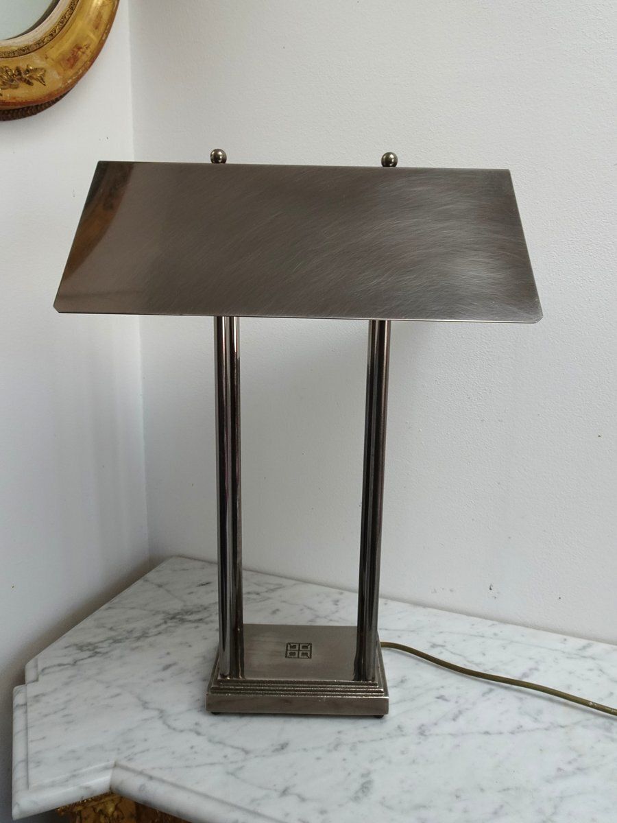 Brushed Grey Metal Megawatt Table Lamp By Peter Ghyczy, 1980s photo Lighting