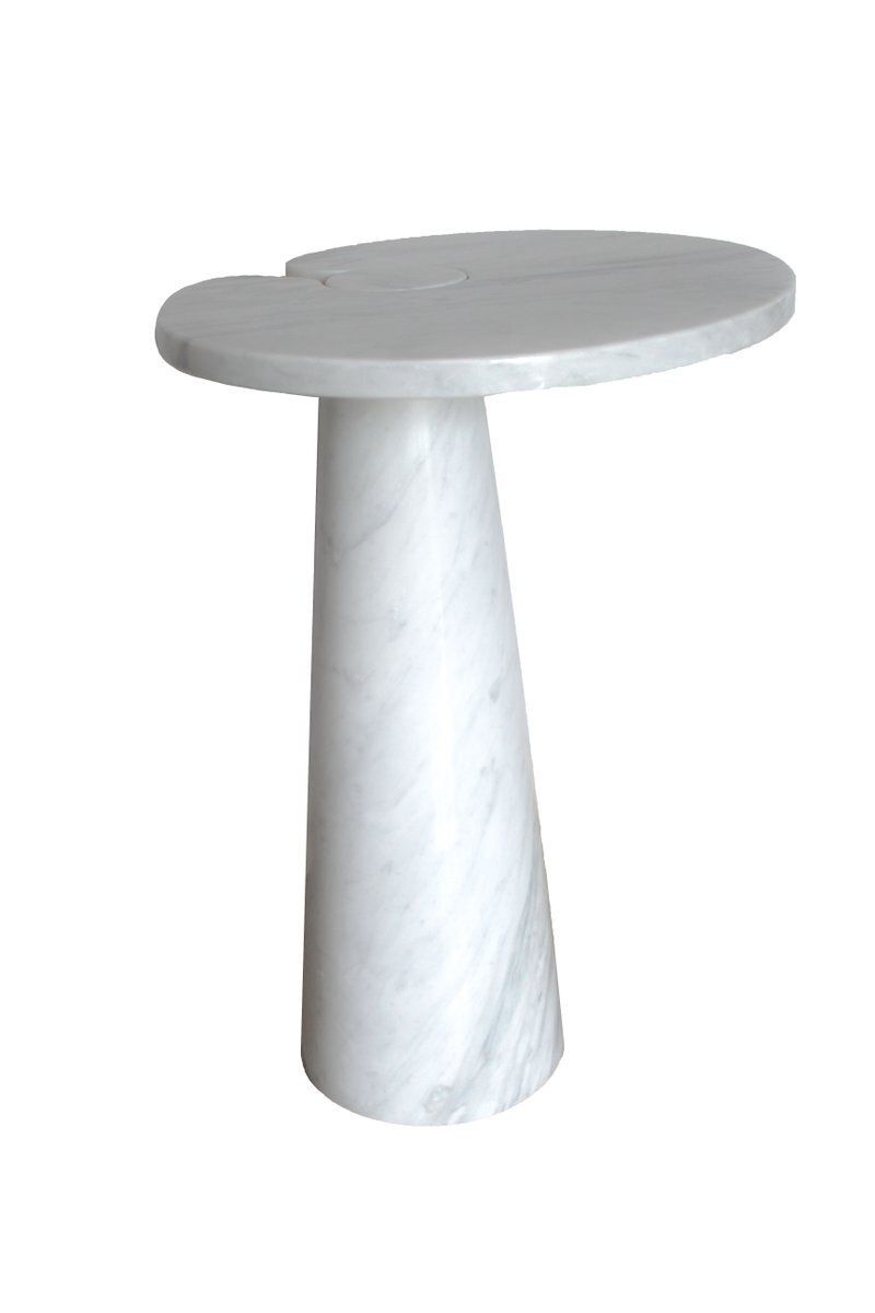 Furniture Italian Eros Series Coffee Tables In White Carrara Marble By Angelo Mangiarotti, 1970s, Set Of 2 photo