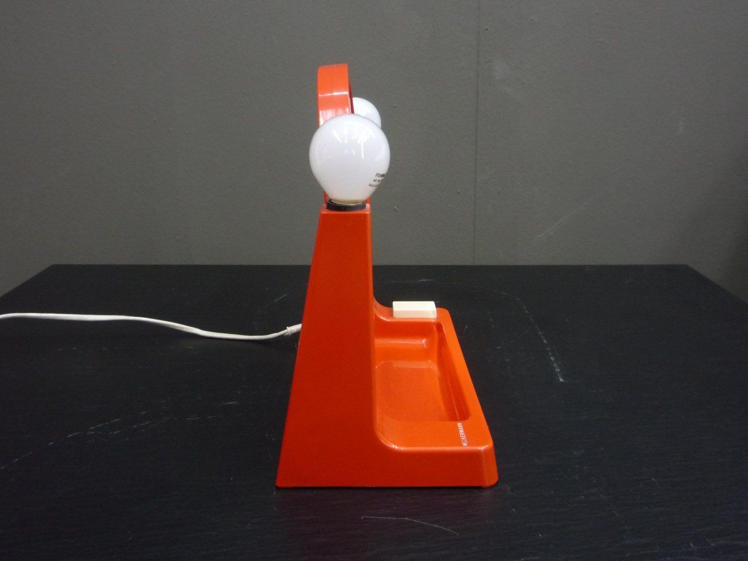 Space Age Orange Plastic Makeup Mirror With Lighting By Neckermann, 1970s photo 191.0