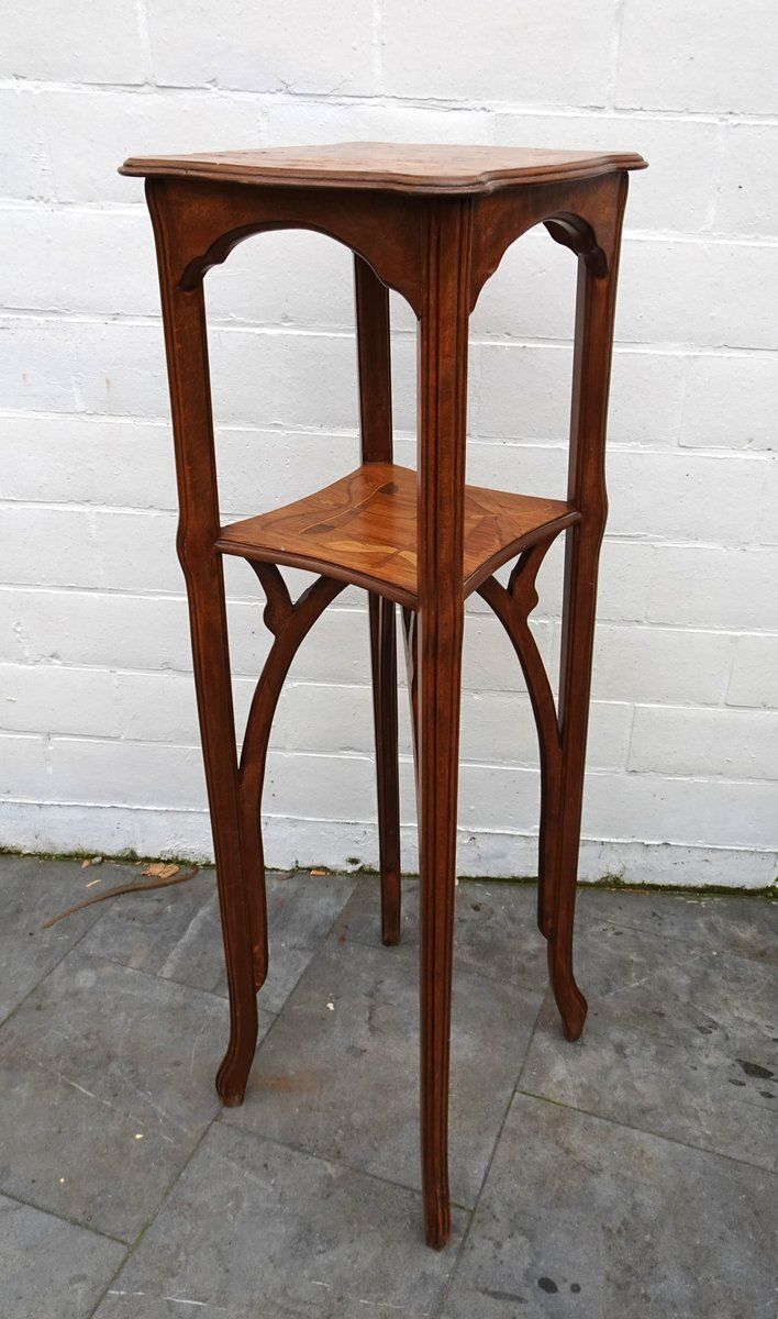 Vintage Art Nouveau Galle Style Plant Stand, 1960s