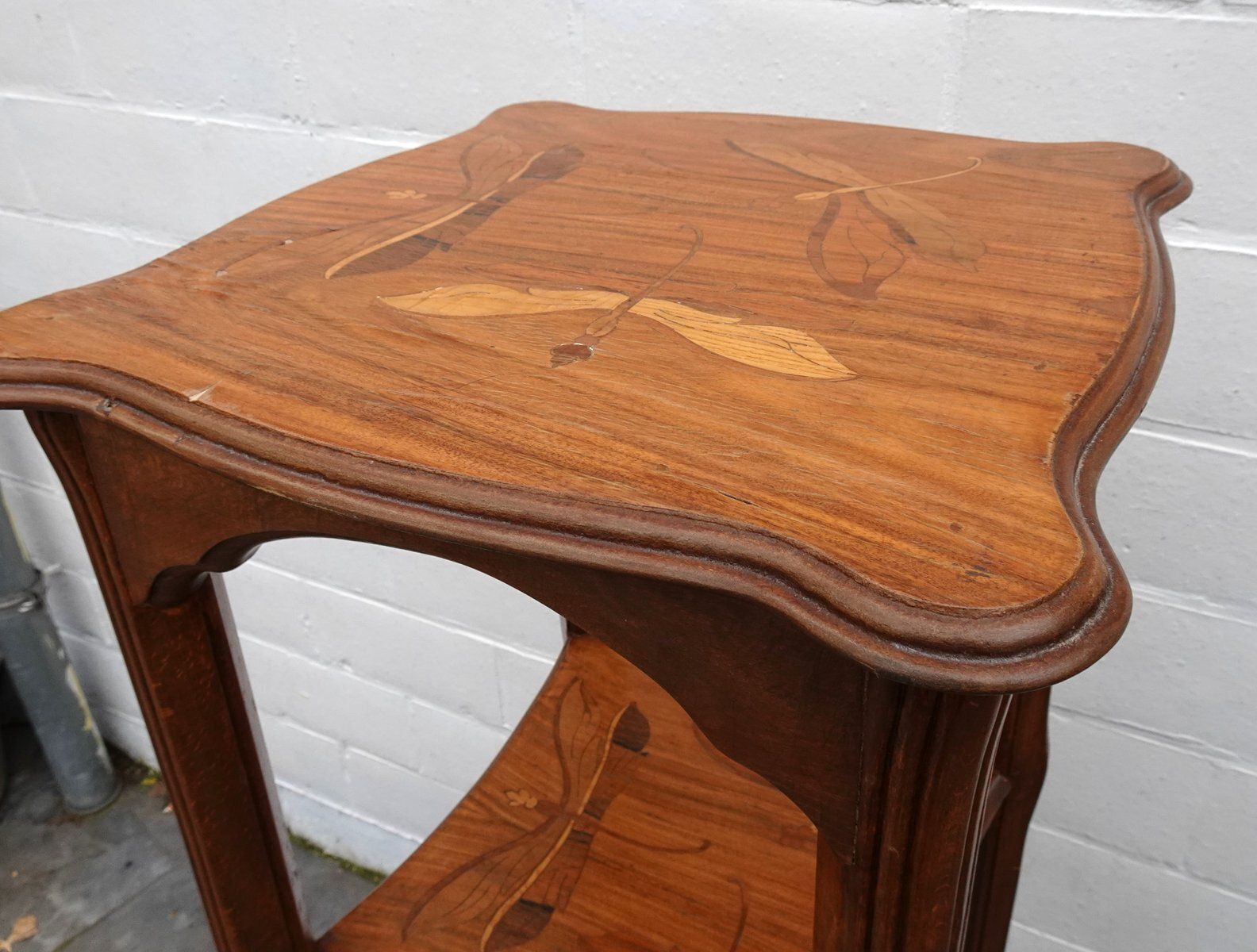 photo vintage Vintage Art Nouveau Galle Style Plant Stand, 1960s