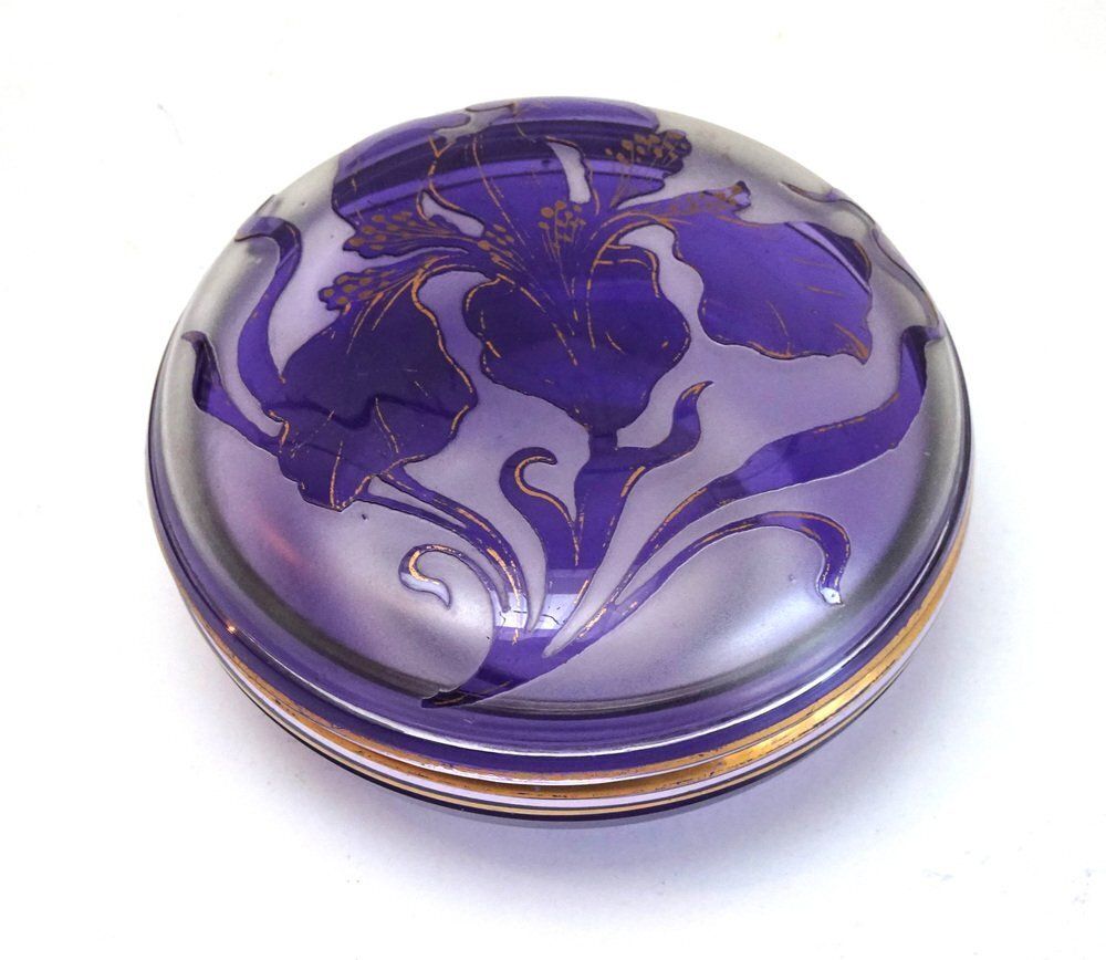 Art Nouveau Cameo Crystal Box By Philippe Wolfers For Val Saint Lambert, 1890s photo furniture