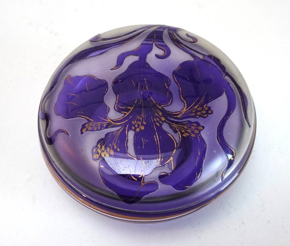 Art Nouveau Cameo Crystal Box By Philippe Wolfers For Val Saint Lambert, 1890s photo Home Decor