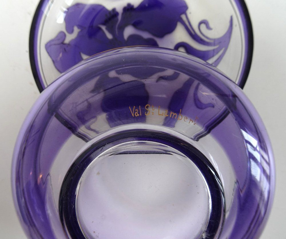 photo for sale Art Nouveau Cameo Crystal Box By Philippe Wolfers For Val Saint Lambert, 1890s