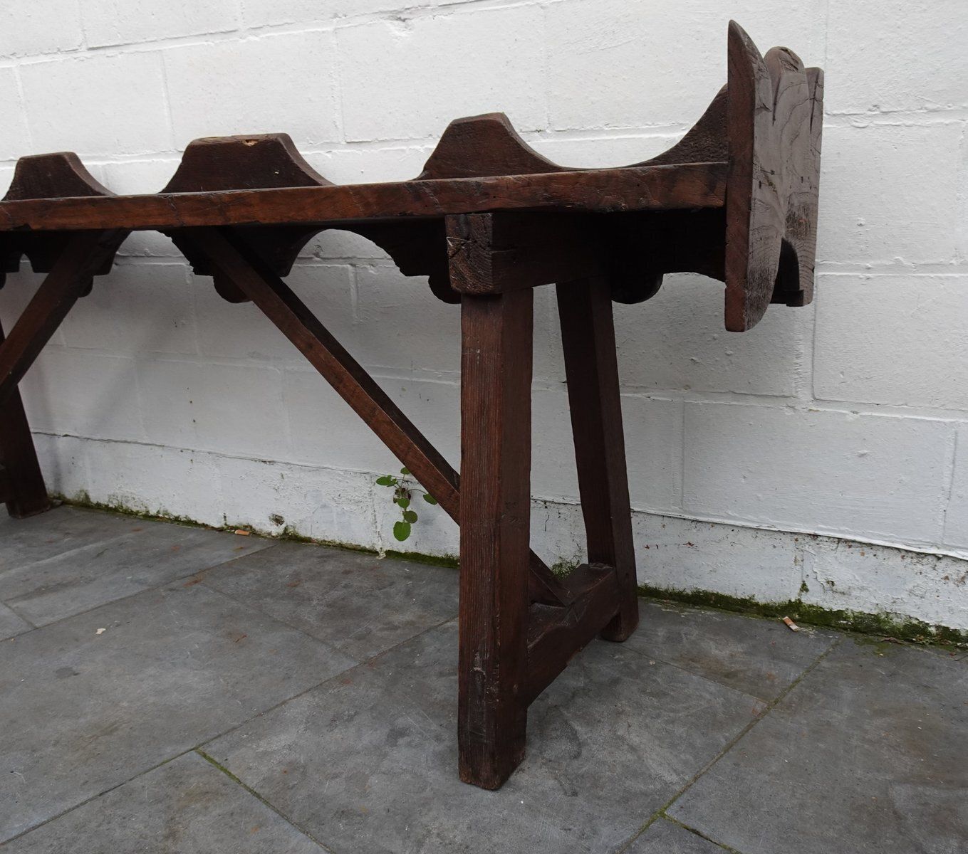 Antique Rustic Oak Bench, 1800s photo buy