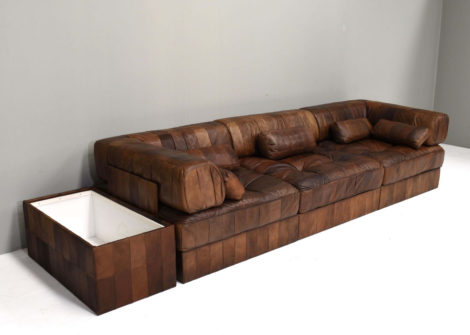De Sede Ds 88 Sectional Sofa In Cognac Tan Brown Leather, Switzerland, 1970's photo buy