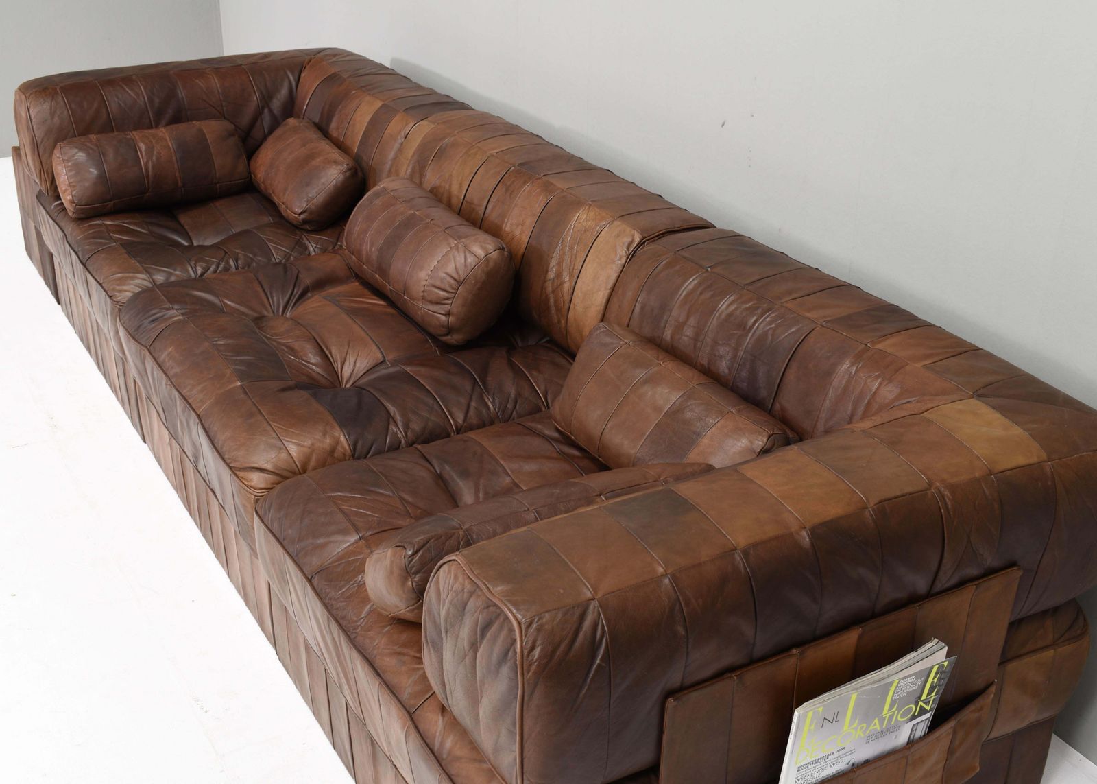 Furniture De Sede Ds 88 Sectional Sofa In Cognac Tan Brown Leather, Switzerland, 1970's photo