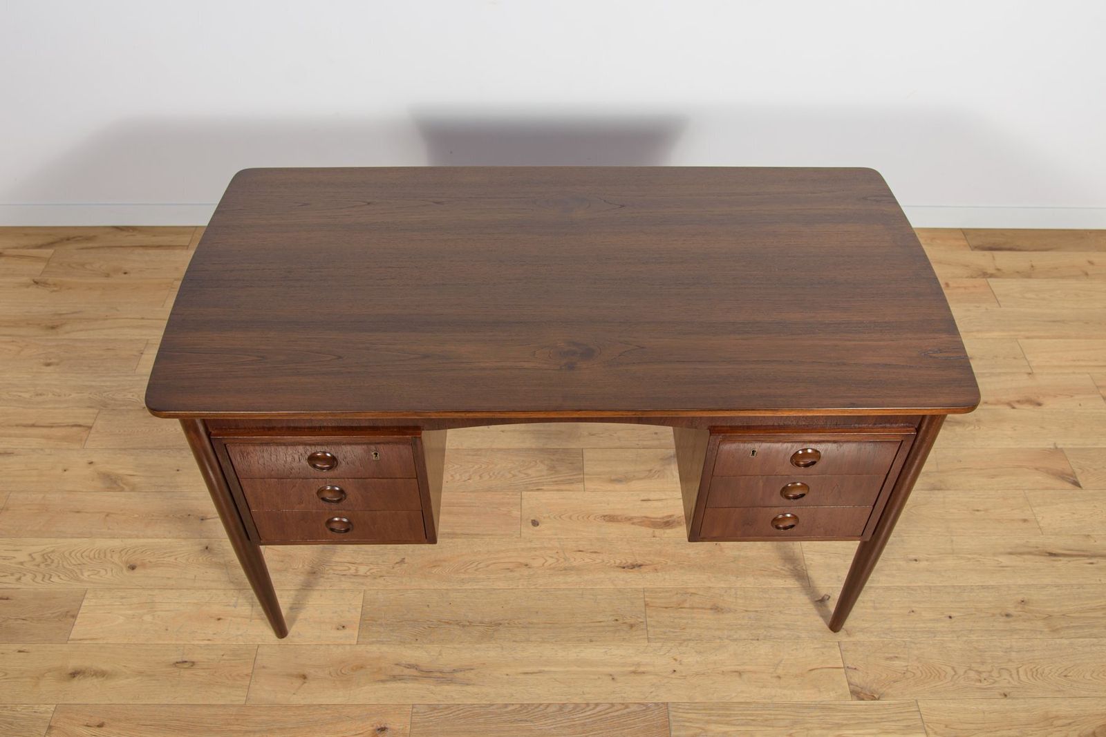 Mid Century Modern Danish Freestanding Teak Desk, 1960s photo vintage