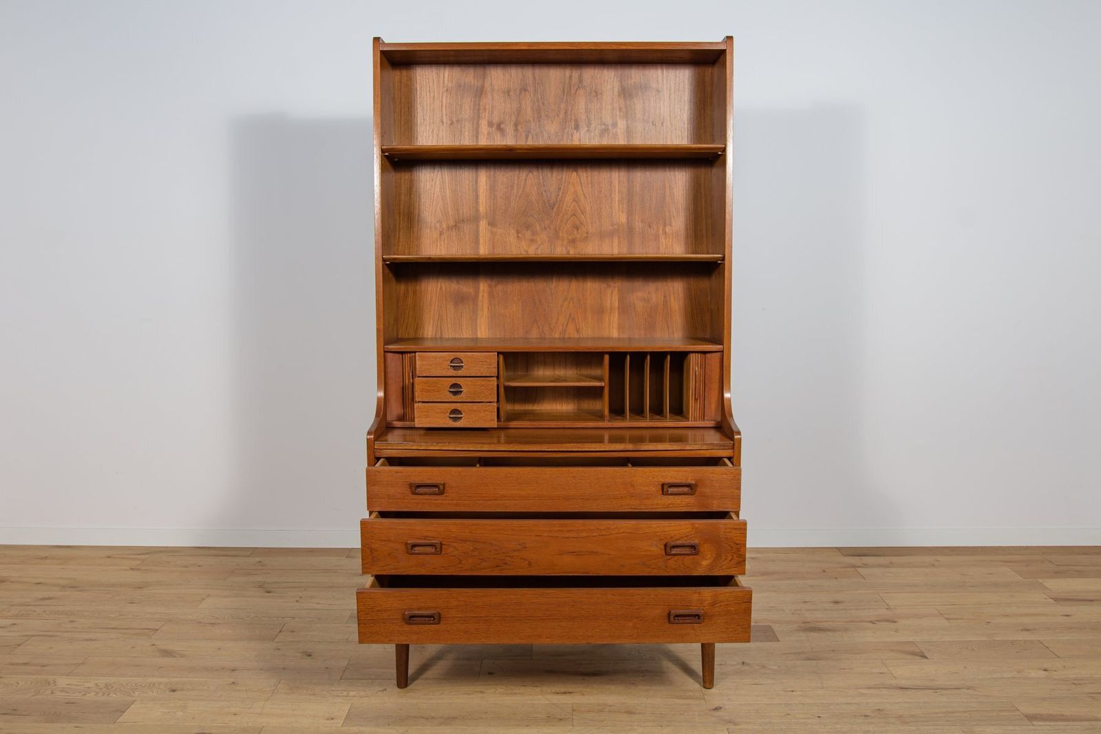 photo furniture Mid Century Teak Shelf By Johannes Sorth For Bornholm, Denmark, 1960s
