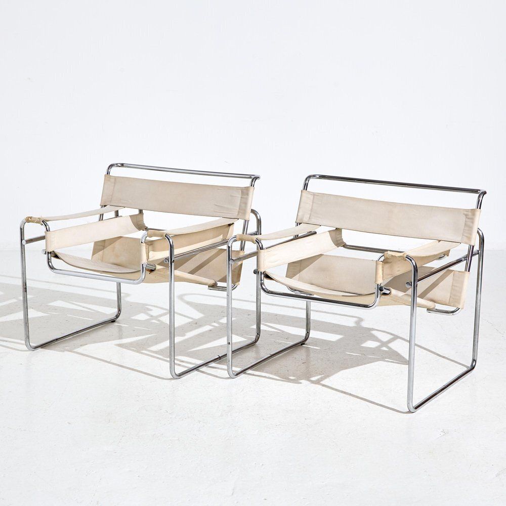 Set Of Model B3 Wassily Chairs Attributed To Marcel Breuer For Gavina, 1960s