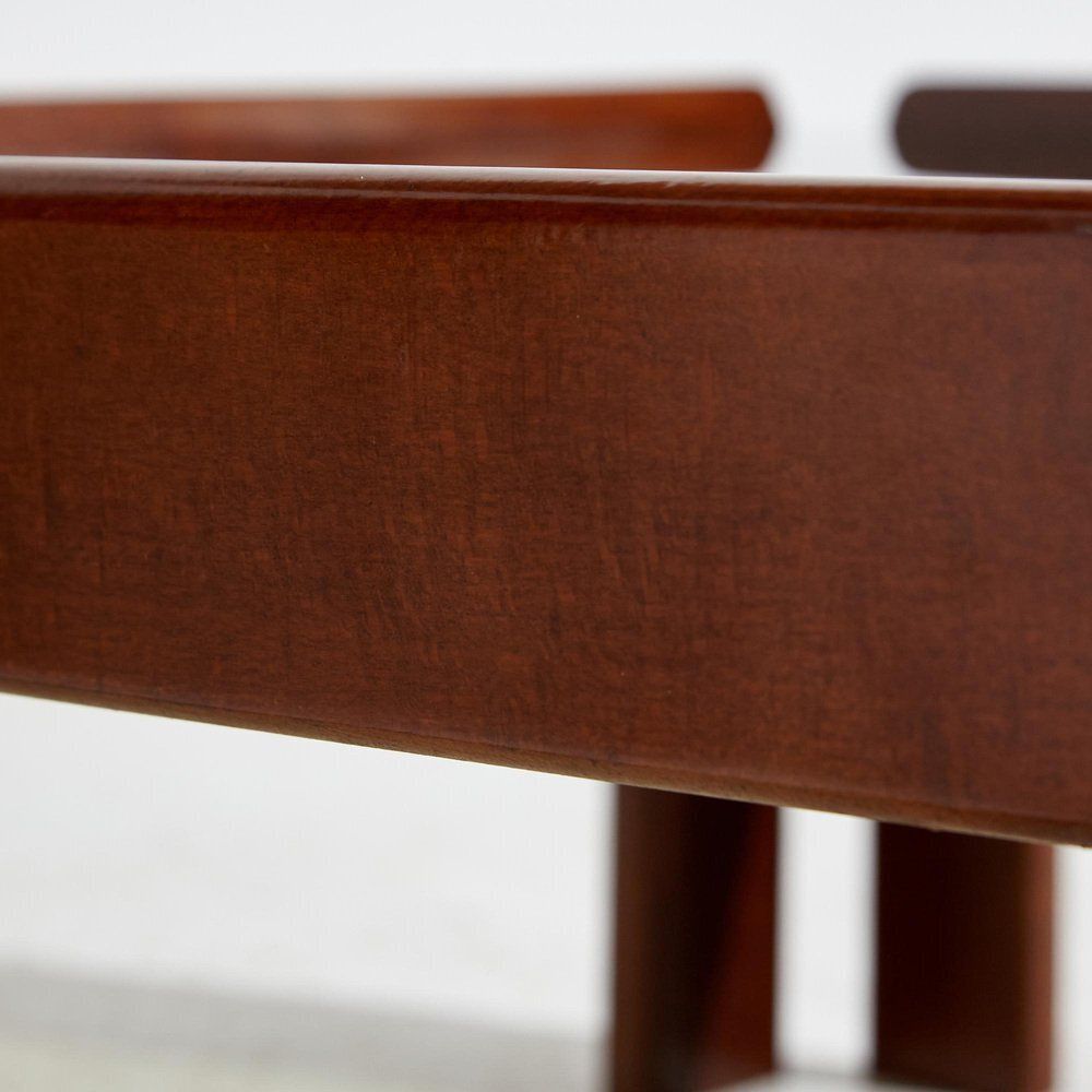 Furniture Walnut Coffee Table By Afra & Tobia Scarpa For Cassina, 1960s photo