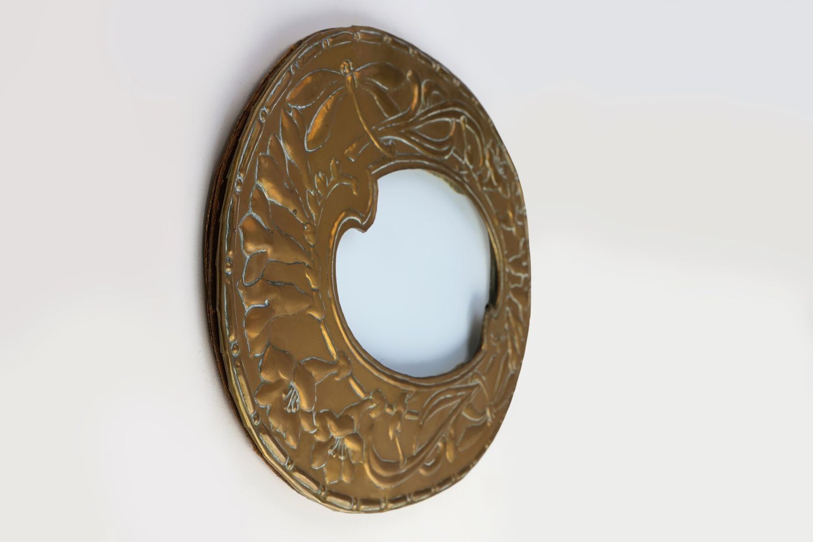 Art Nouveau Belgian Copper And Glass Photo Frame, 1910s photo furniture