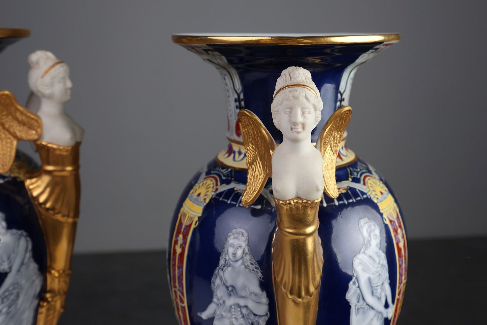 Empire Porcelain Vases From August & Conrad Bauscher, Germany, 1900s, Set Of 2 photo Home Decor