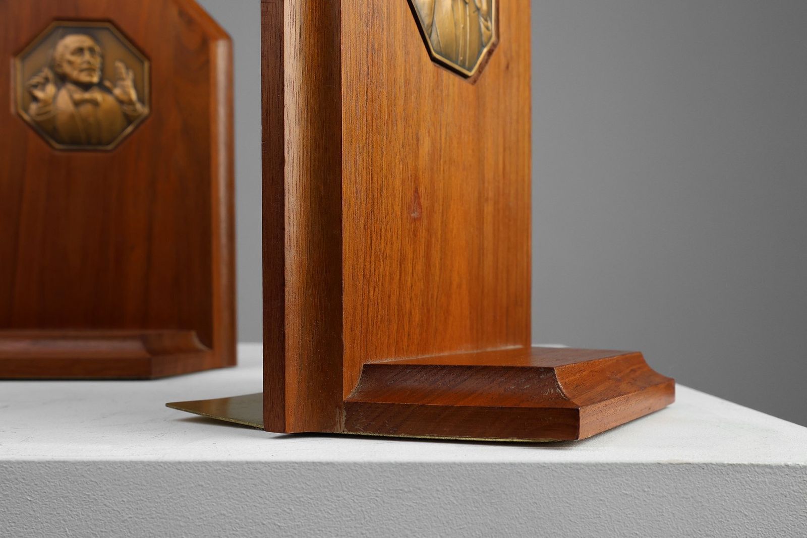 Art Deco French Bookends In Wood And Bronze, 1920s, Set Of 2 photo buy
