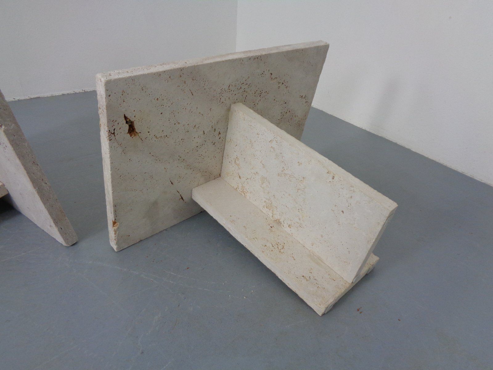 photo vinterior Italian Travertine Coffee Tables, 1970s, Set Of 2
