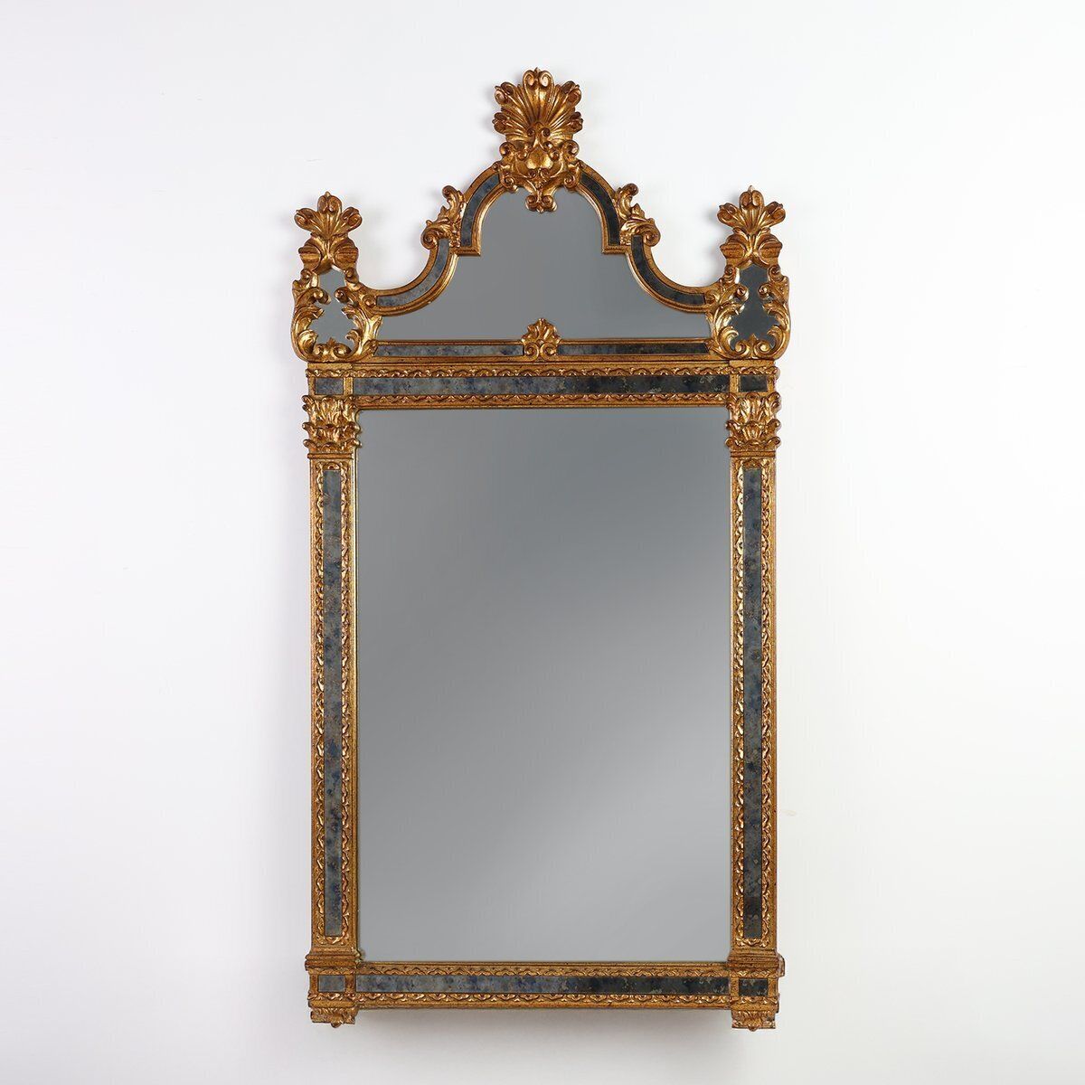 20th Century Belgian Rococo Venetian Mirror In Gilded Wood, 1980s