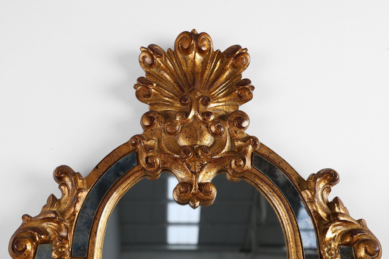 20th Century Belgian Rococo Venetian Mirror In Gilded Wood, 1980s photo Home Decor