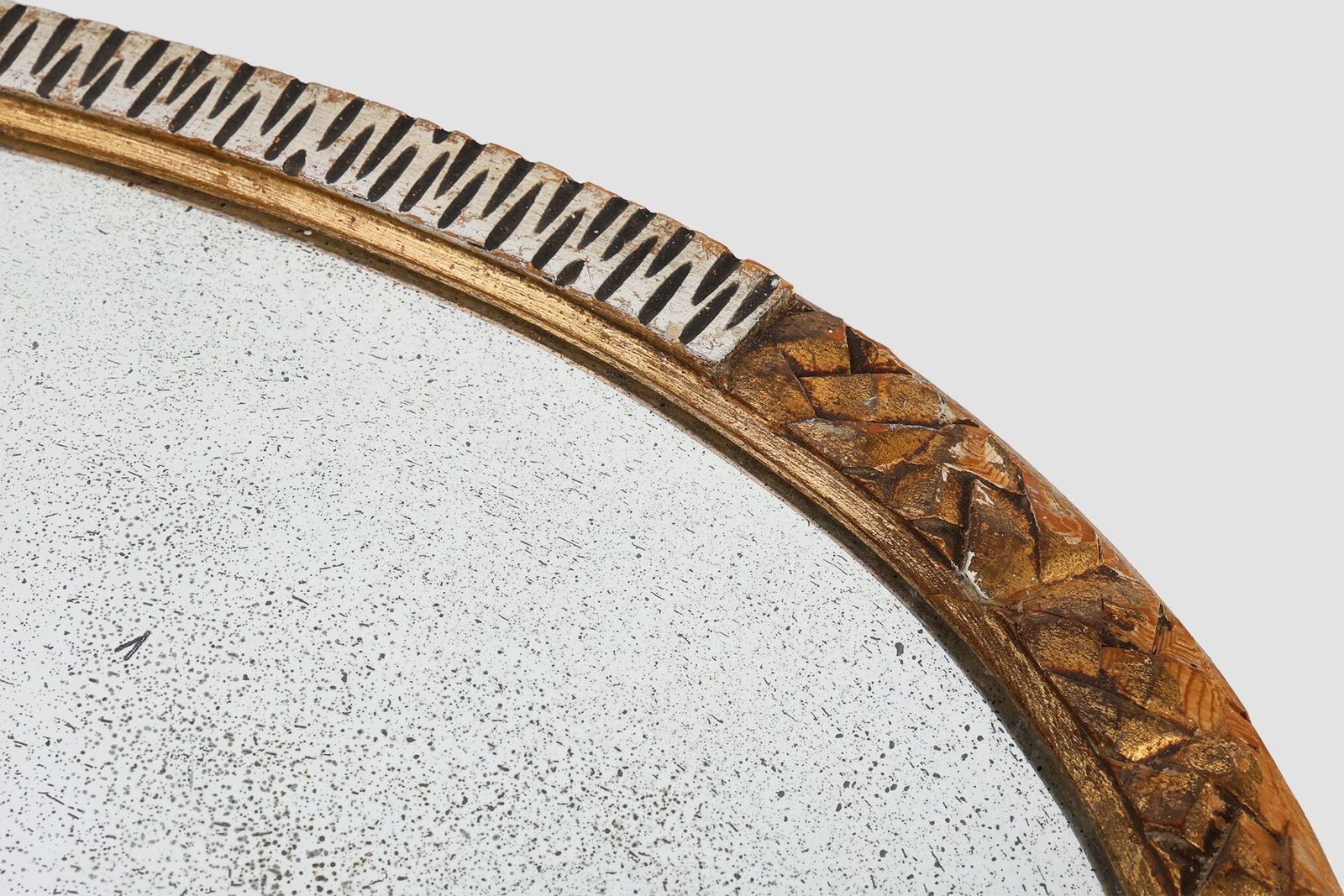 Large Art Deco French Gilded And Silvered Oval Mirror, 1910s photo for sale