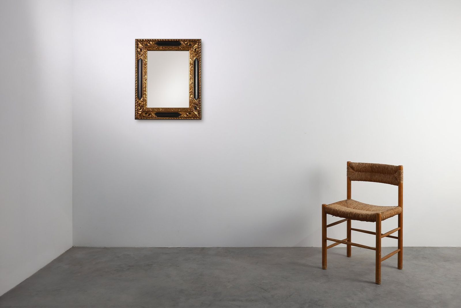 Carved Baroque Black And Giltwood Mirror, 1850s photo for sale