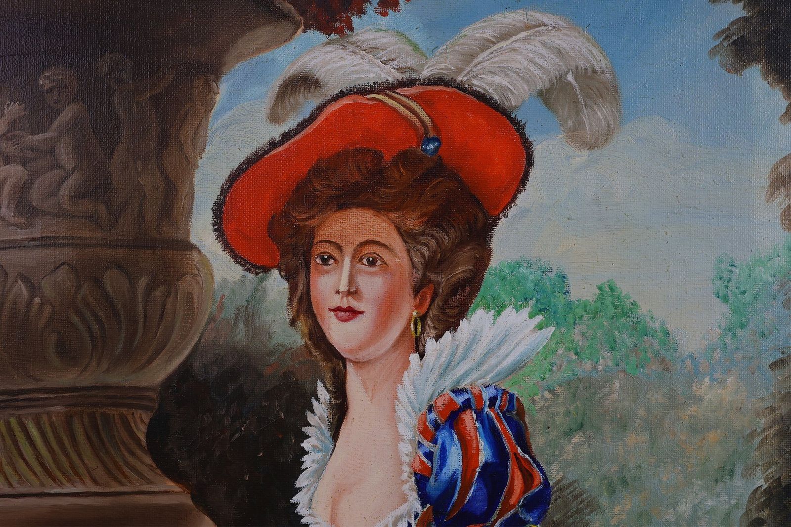 French Artist, Baroque Style Portrait Of Madame Louise Elisabeth Of France, 1950s, Oil On Canvas photo Art