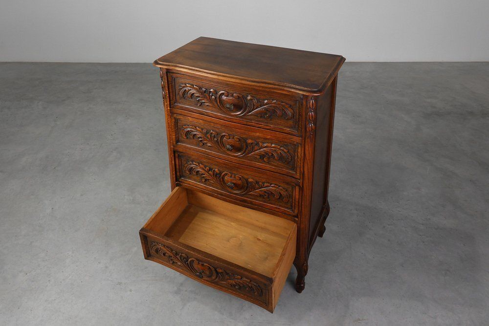 Louis XV Style Oak Chest Of Drawers, France, 1950s photo buy