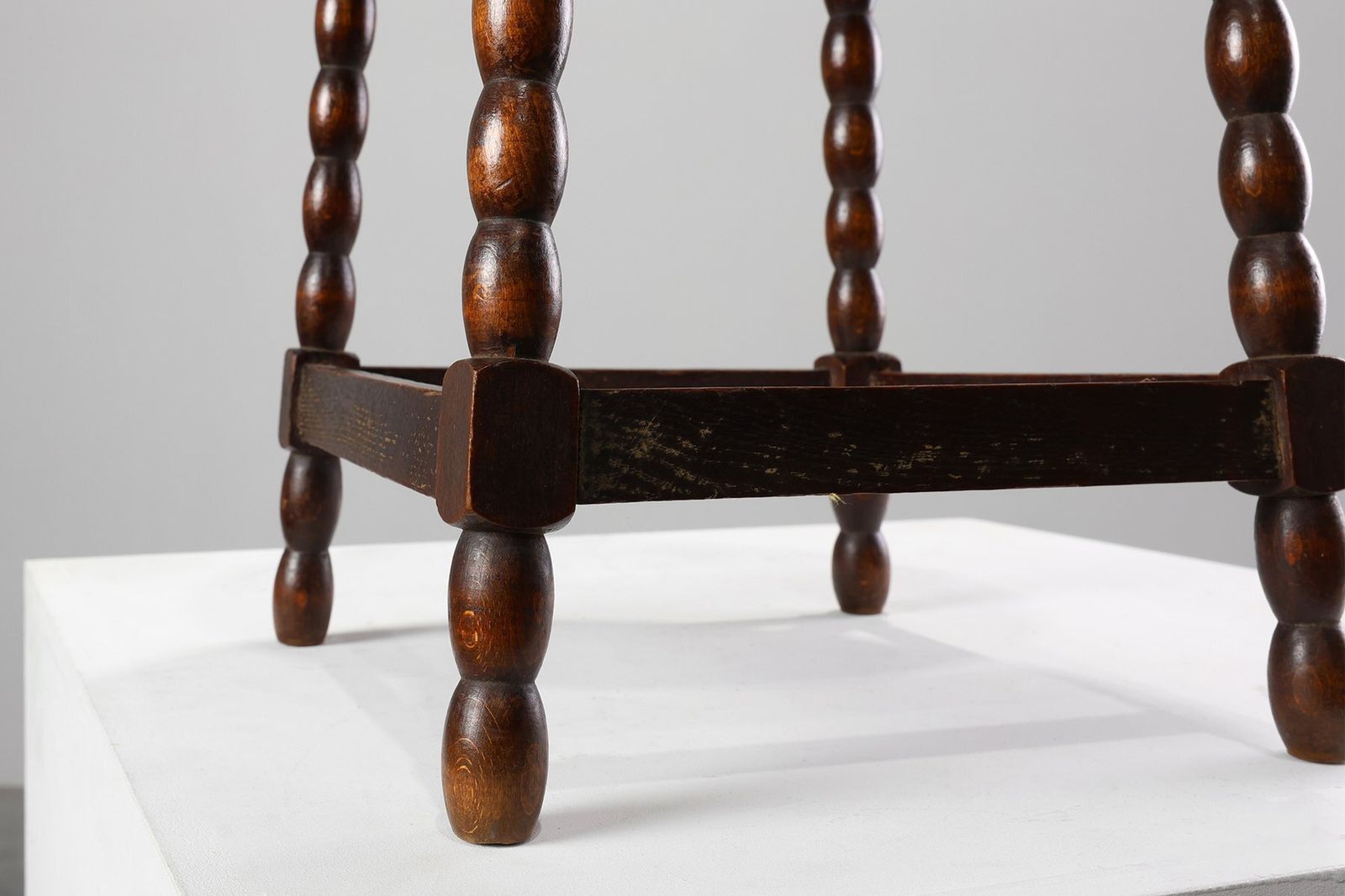 Antique French Provincial Rustic Stool In Oak, 1900s photo 1041.0