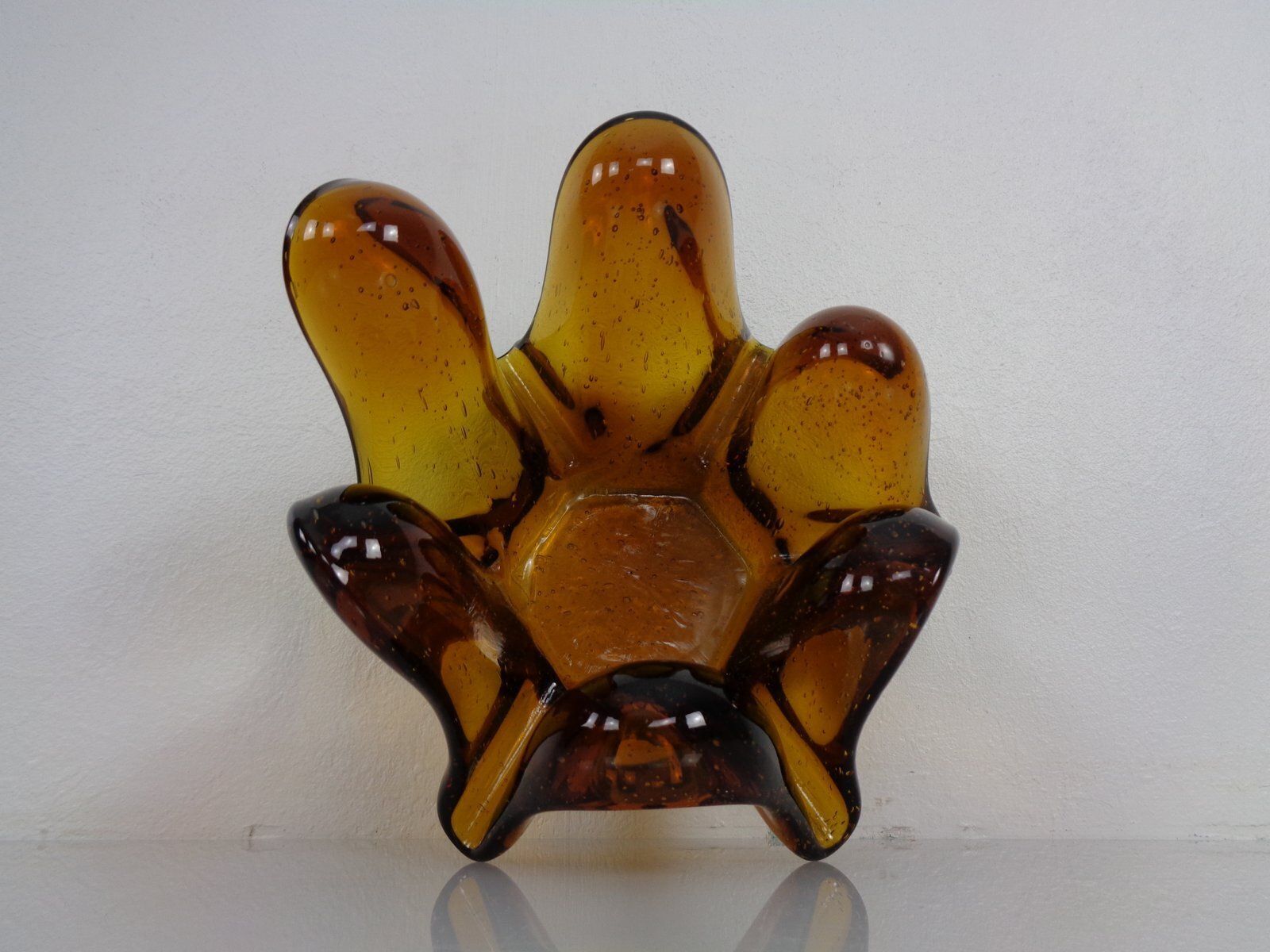 278.0 Large Murano Amber Glass Bowl, Italy, 1960s photo