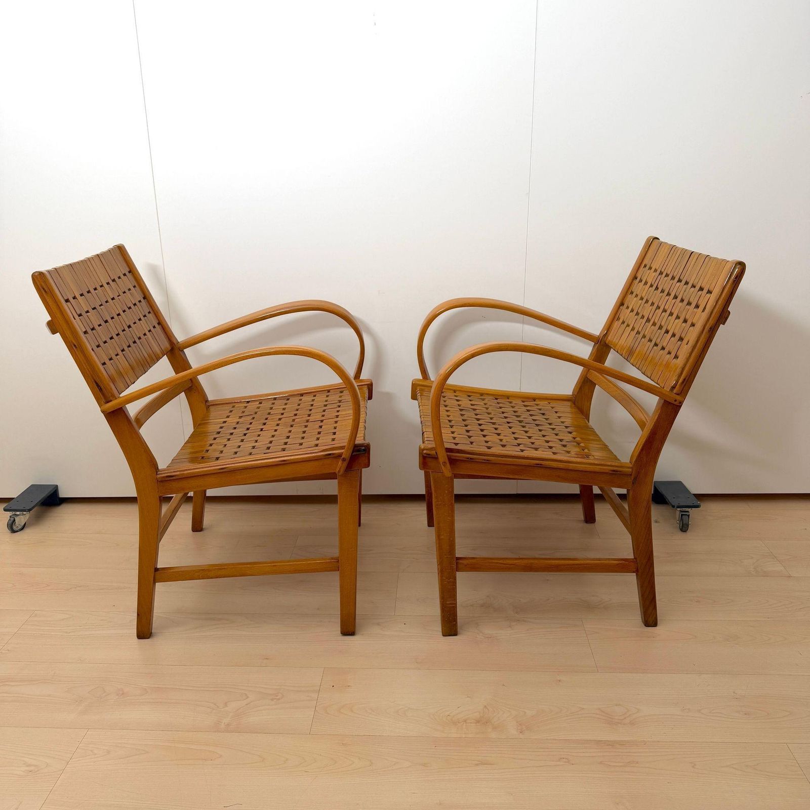 Pair Of ‘Armchairs By, Gelenka’ Solid Beech Wood, Germany Circa 1950 photo furniture