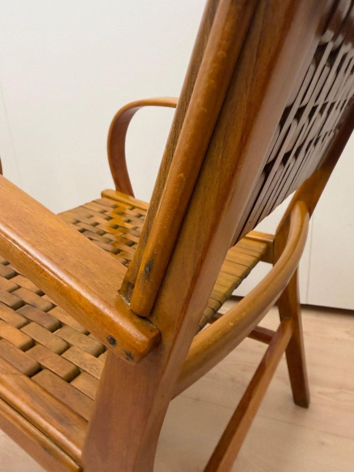photo buy Pair Of ‘Armchairs By, Gelenka’ Solid Beech Wood, Germany Circa 1950