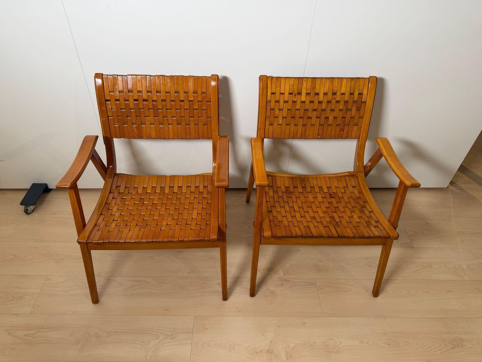Pair Of ‘Gelenka’ Armchairs, Solid Beech Wood, Germany Circa 1950 photo furniture
