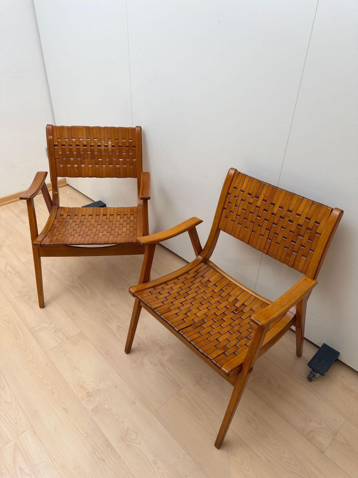 photo furniture Pair Of ‘Gelenka’ Armchairs, Solid Beech Wood, Germany Circa 1950