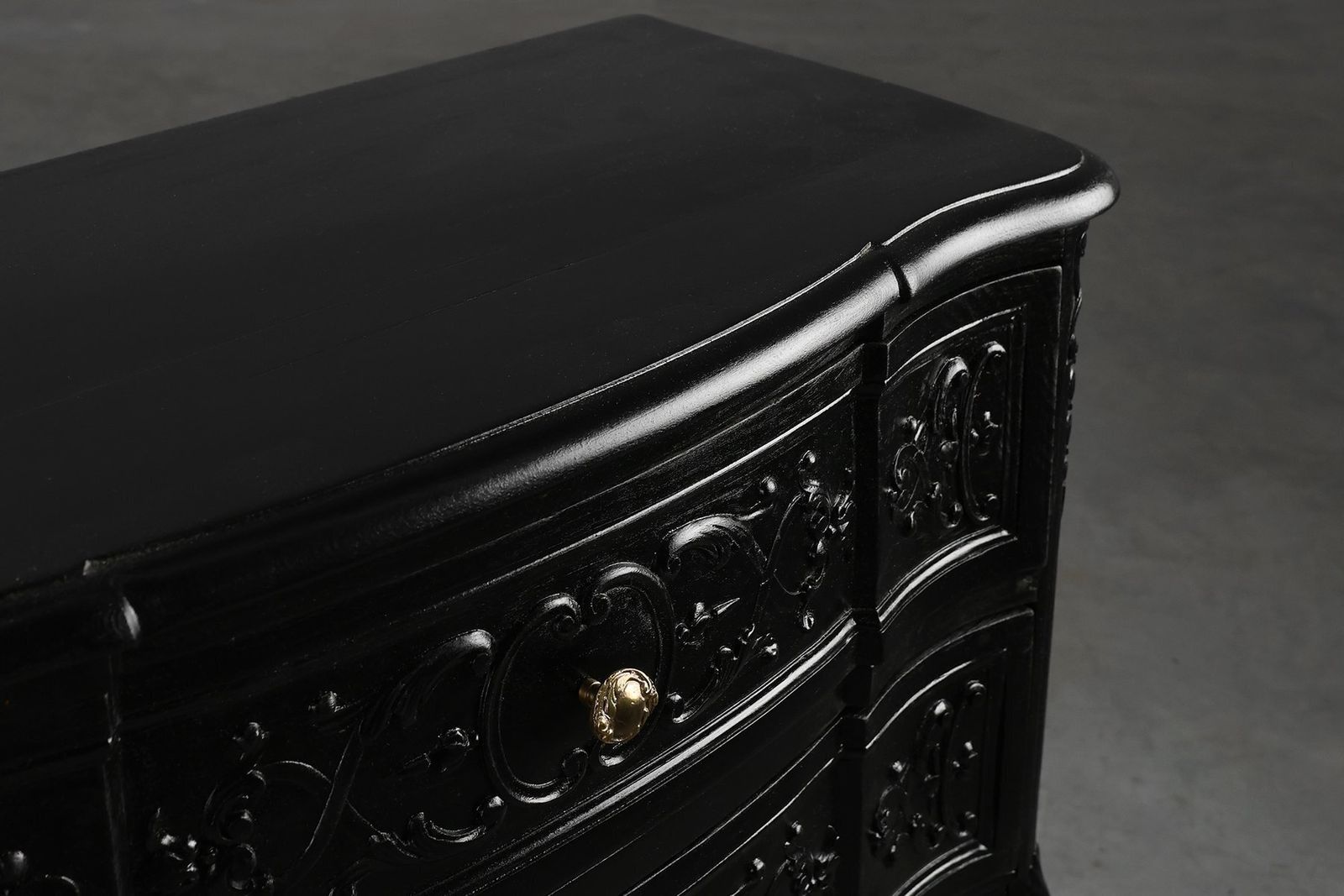 photo furniture Vintage French Chest Of Drawers In Carved Wood, 1950s