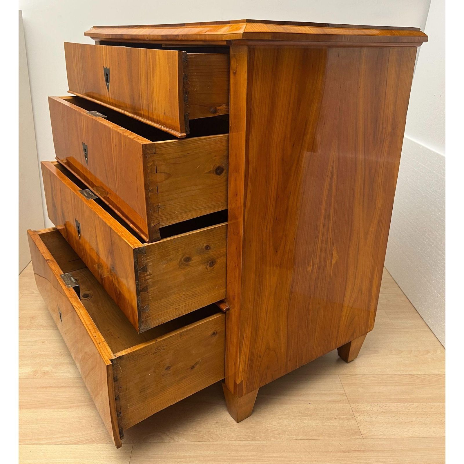 photo vinterior Biedermeier Commode, Cherry Veneer, Ebonized, South Germany, Circa 1830
