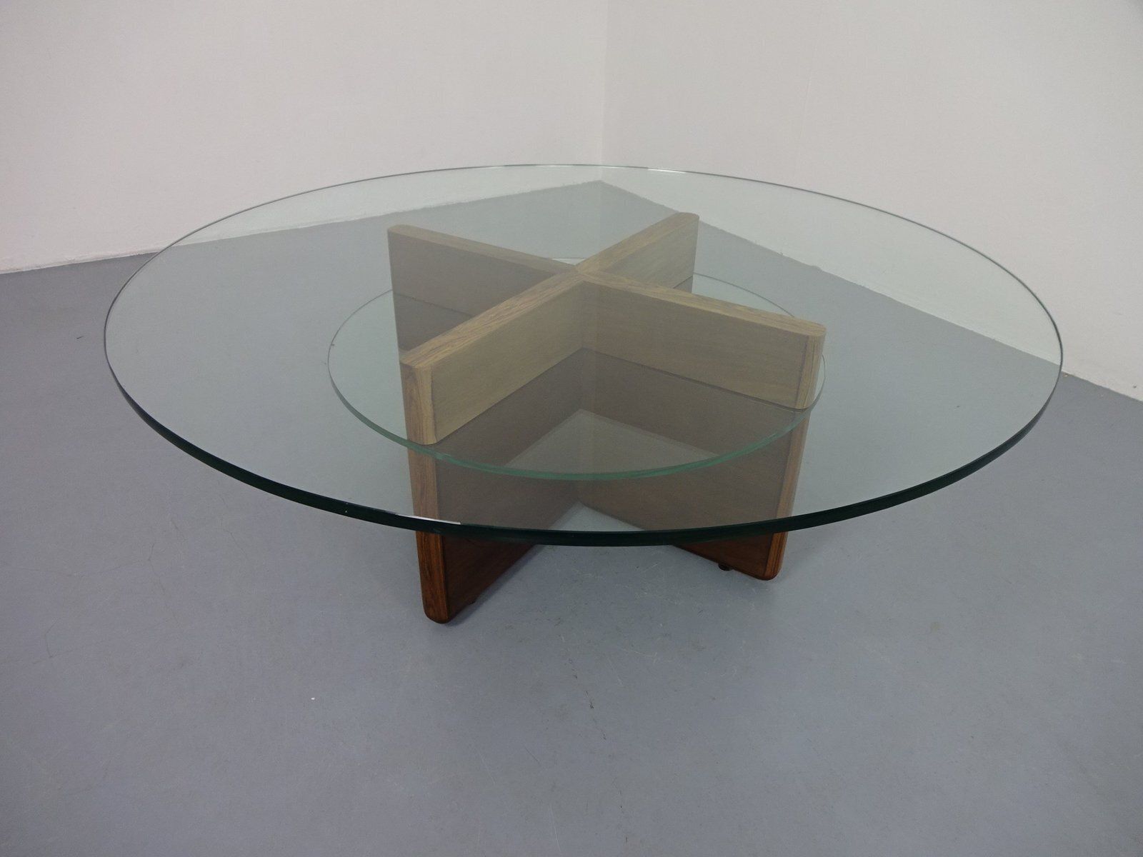 Italian Rosewood And Glass Coffee Table, 1960s
