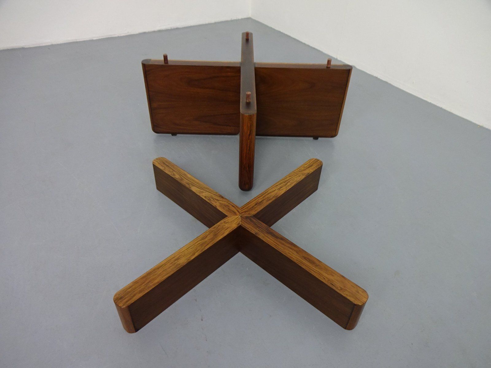 Italian Rosewood And Glass Coffee Table, 1960s photo vintage