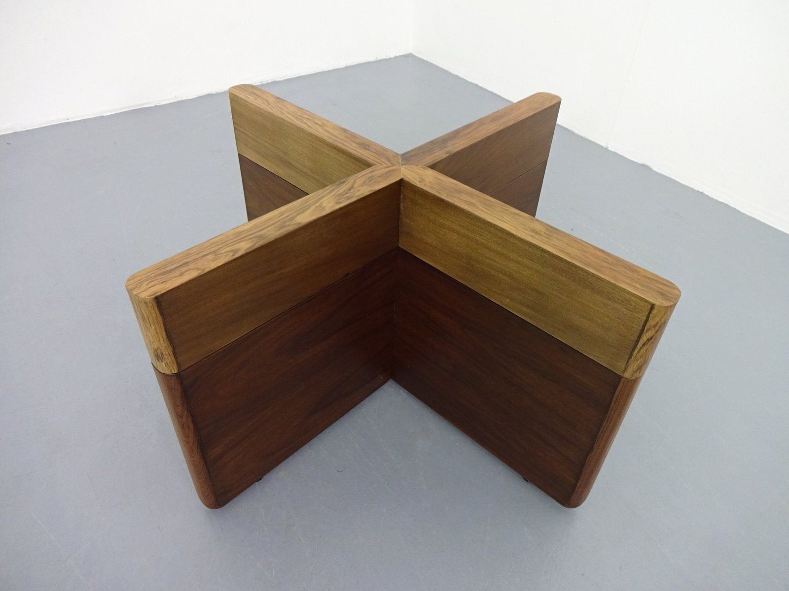 Furniture Italian Rosewood And Glass Coffee Table, 1960s photo