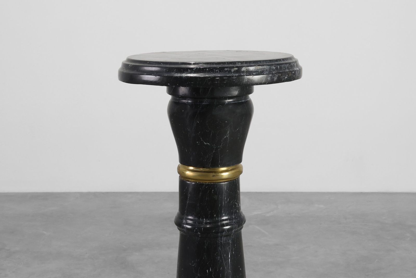 Antique Belgian Black Marble Column, France, 1900s photo furniture