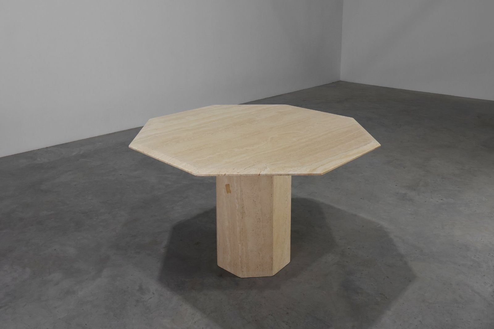 Mid Century Italian Octagonal Travertine Dining Table, 1980s photo 2915.0