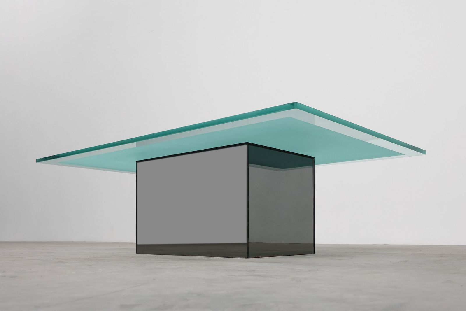 Italian Mirror And Glass Coffee Table By Nanda Vigo For Acerbis, 1971 photo vinterior