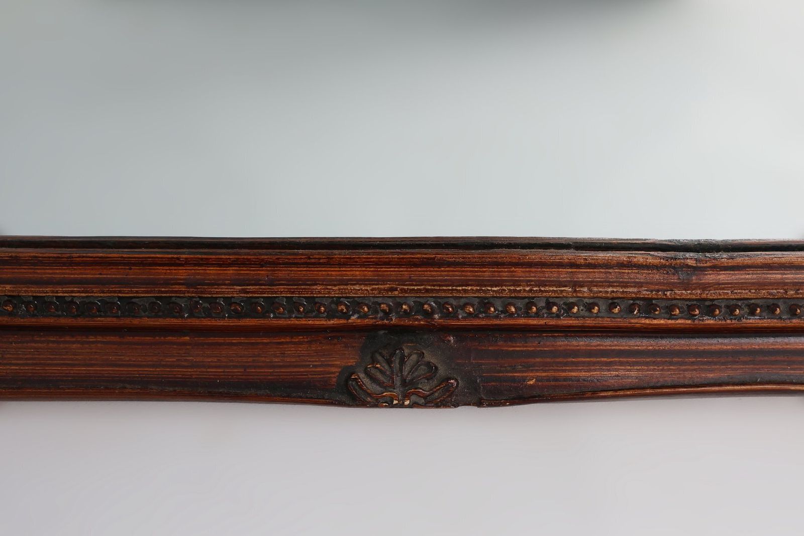 Antique Facet Cut Mirror With Carved Wood Frame, France, 1850s photo 1250.0