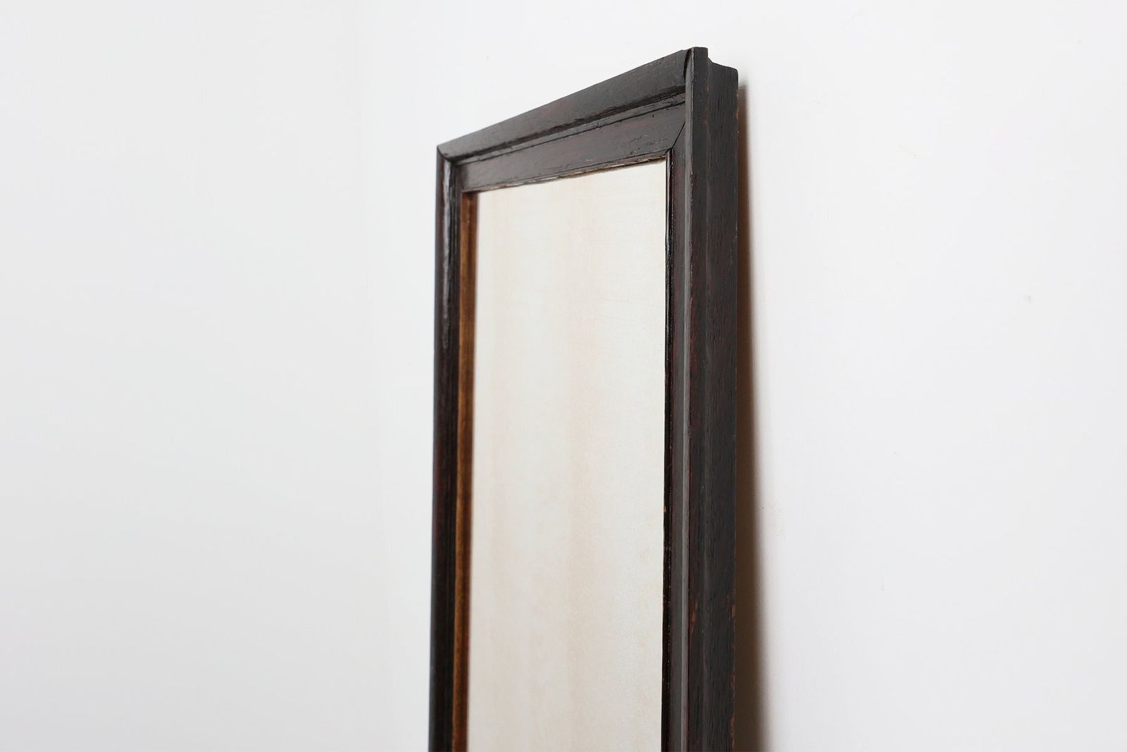 Belgian Art Deco Wooden Mirror With Aged Glass, 1930s photo vintage
