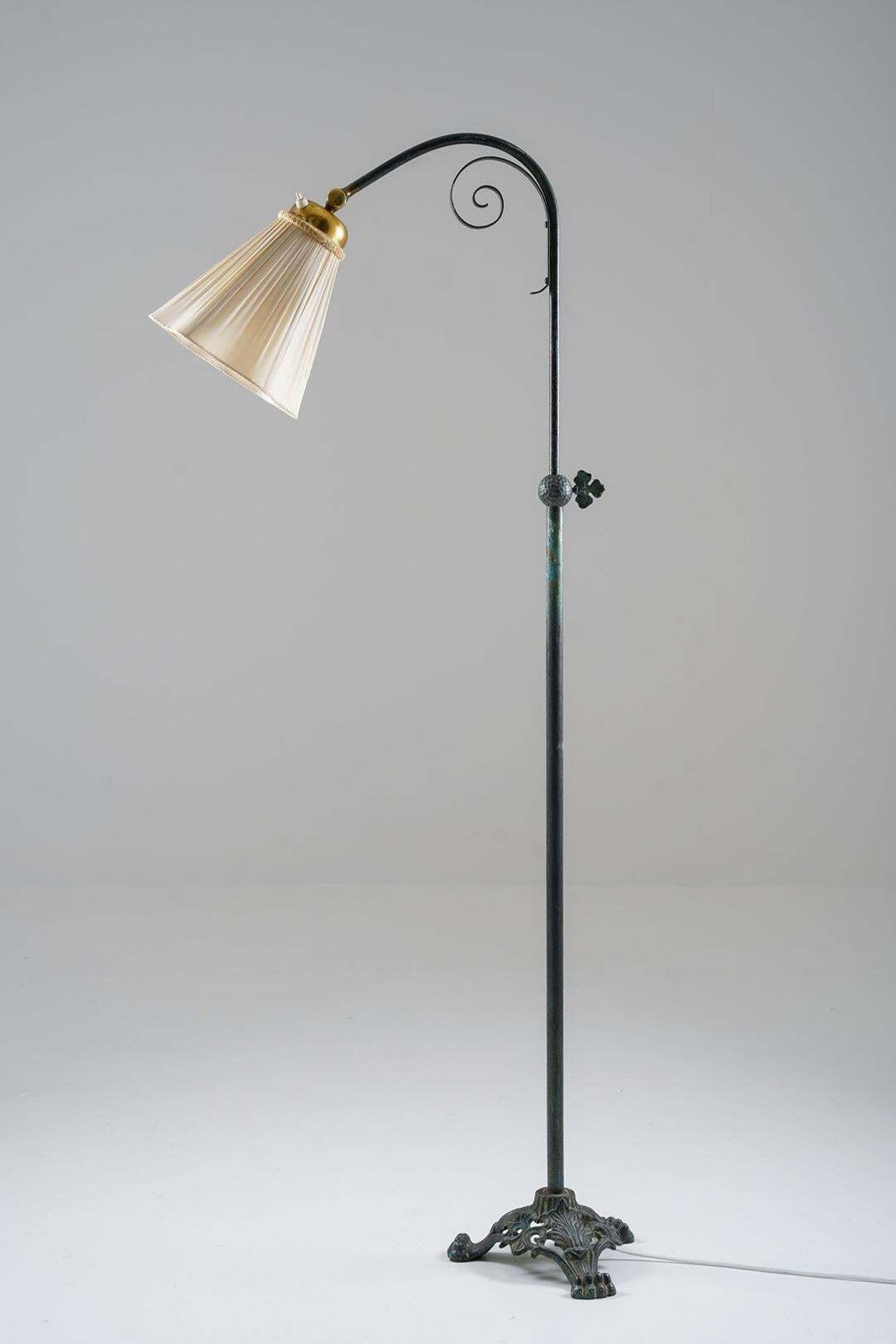 Swedish Floor Lamp In Patinated Brass, 1930s photo furniture