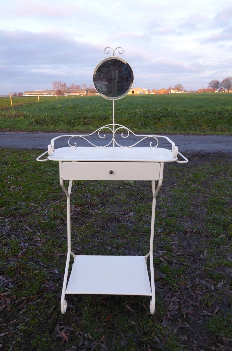 Industrial Metal Dressing Table, 1940s photo furniture