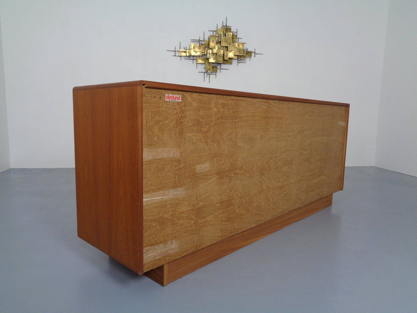 photo furniture Large Teak Tambour Sideboard From Dyrlund, Denmark, 1970s