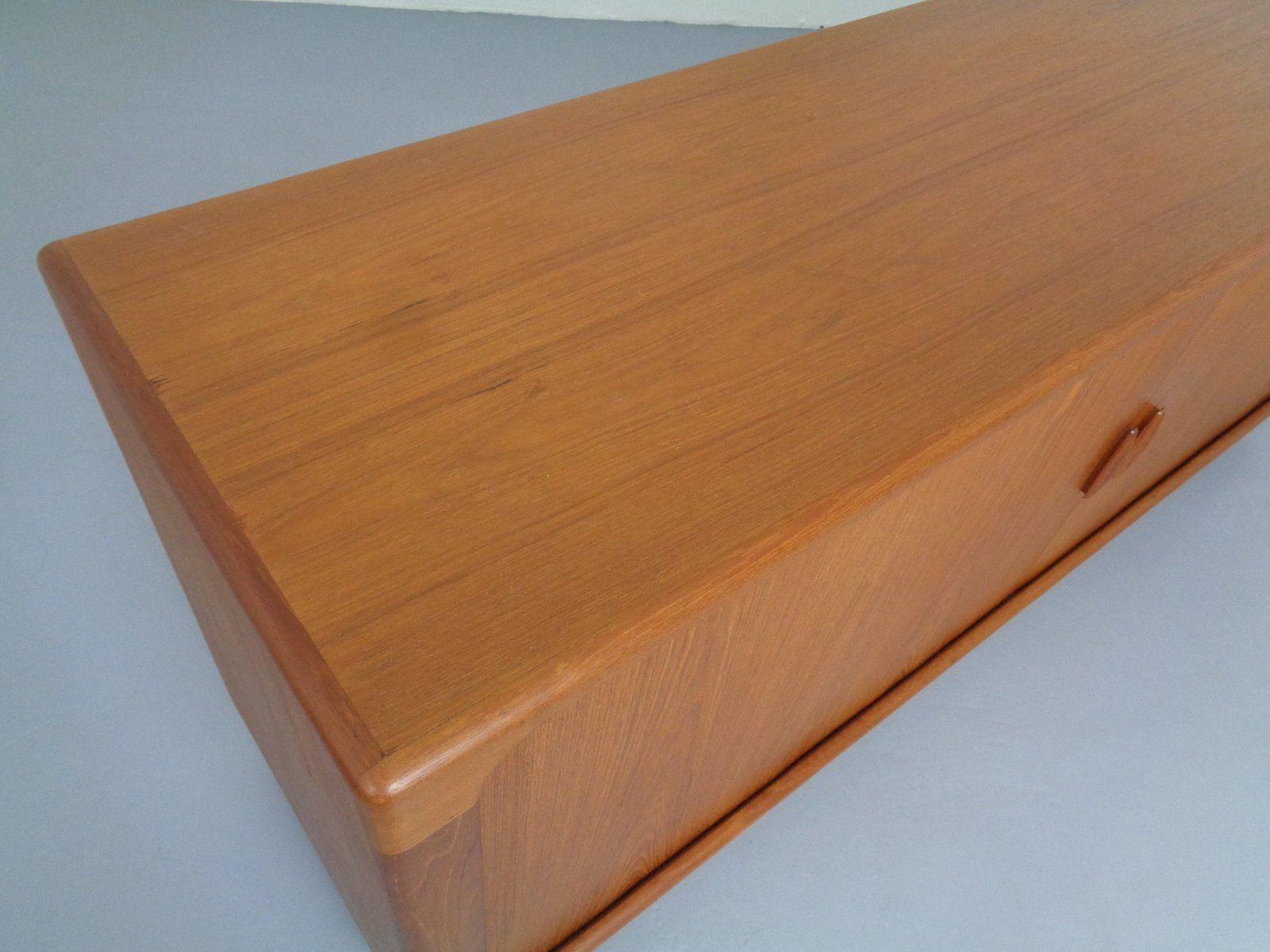 photo for sale Large Teak Tambour Sideboard From Dyrlund, Denmark, 1970s