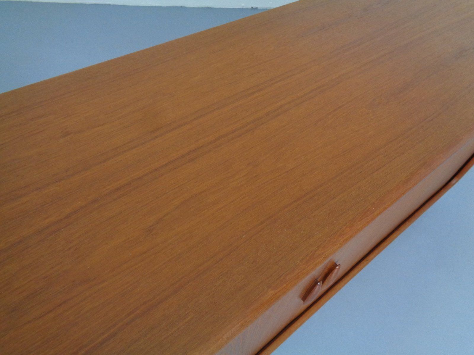 Furniture Large Teak Tambour Sideboard From Dyrlund, Denmark, 1970s photo