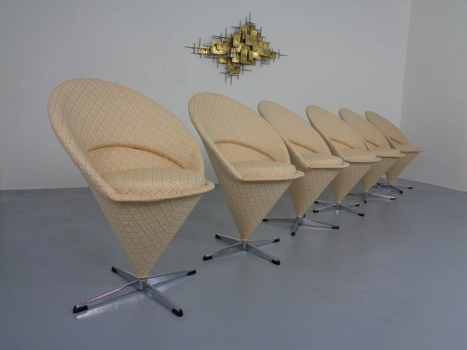 Early Cone Chairs By Verner Panton For Plus Linje, Denmark, 1950s, Set Of 6 photo Furniture