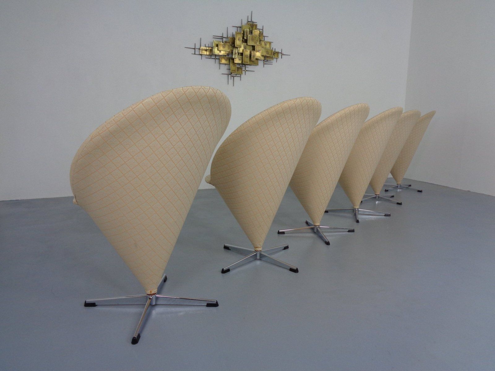 Early Cone Chairs By Verner Panton For Plus Linje, Denmark, 1950s, Set Of 6 photo 5898.0