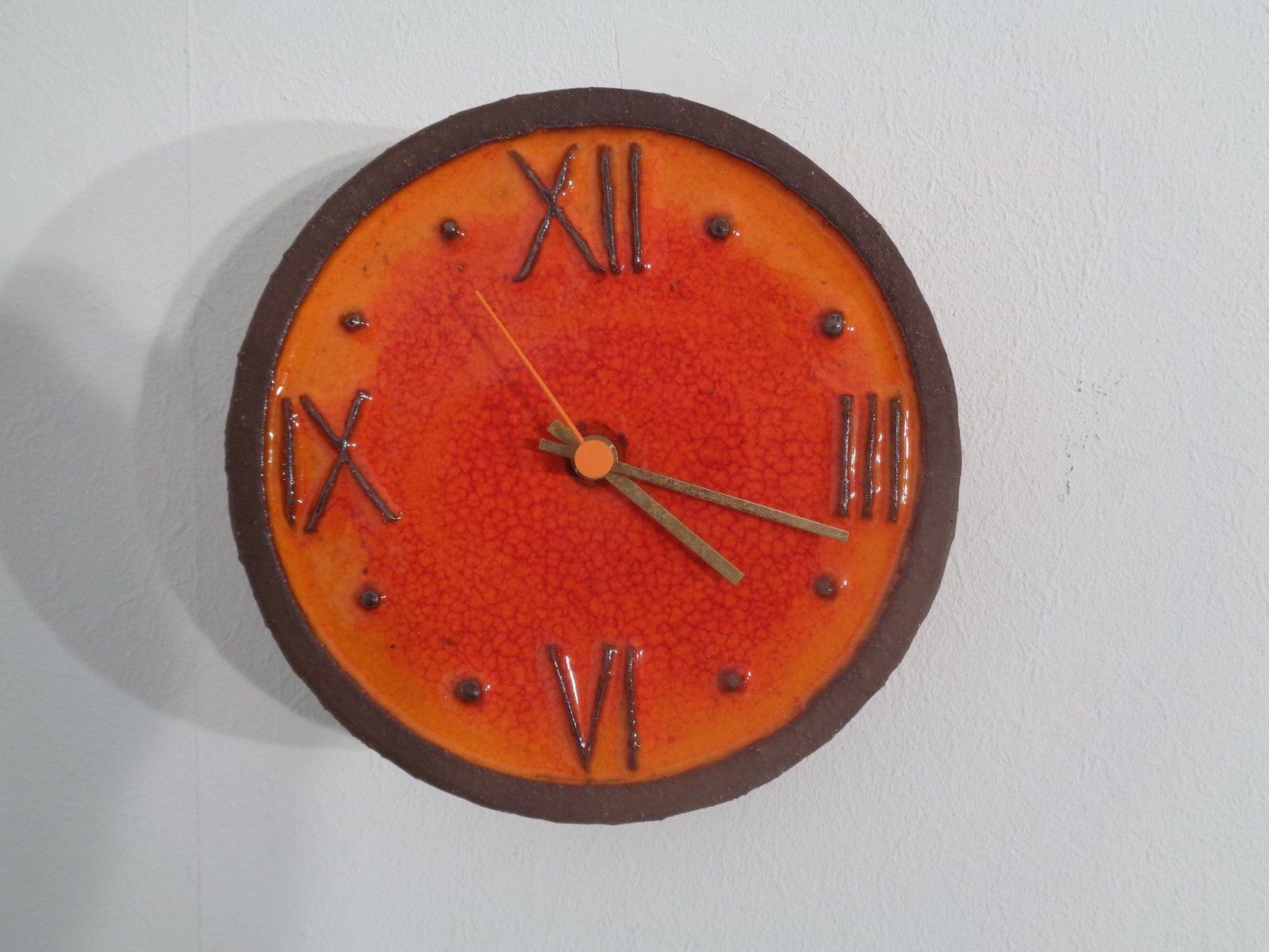 Orange Ceramic Wall Clock From Krösselbach, Germany, 1970s photo furniture
